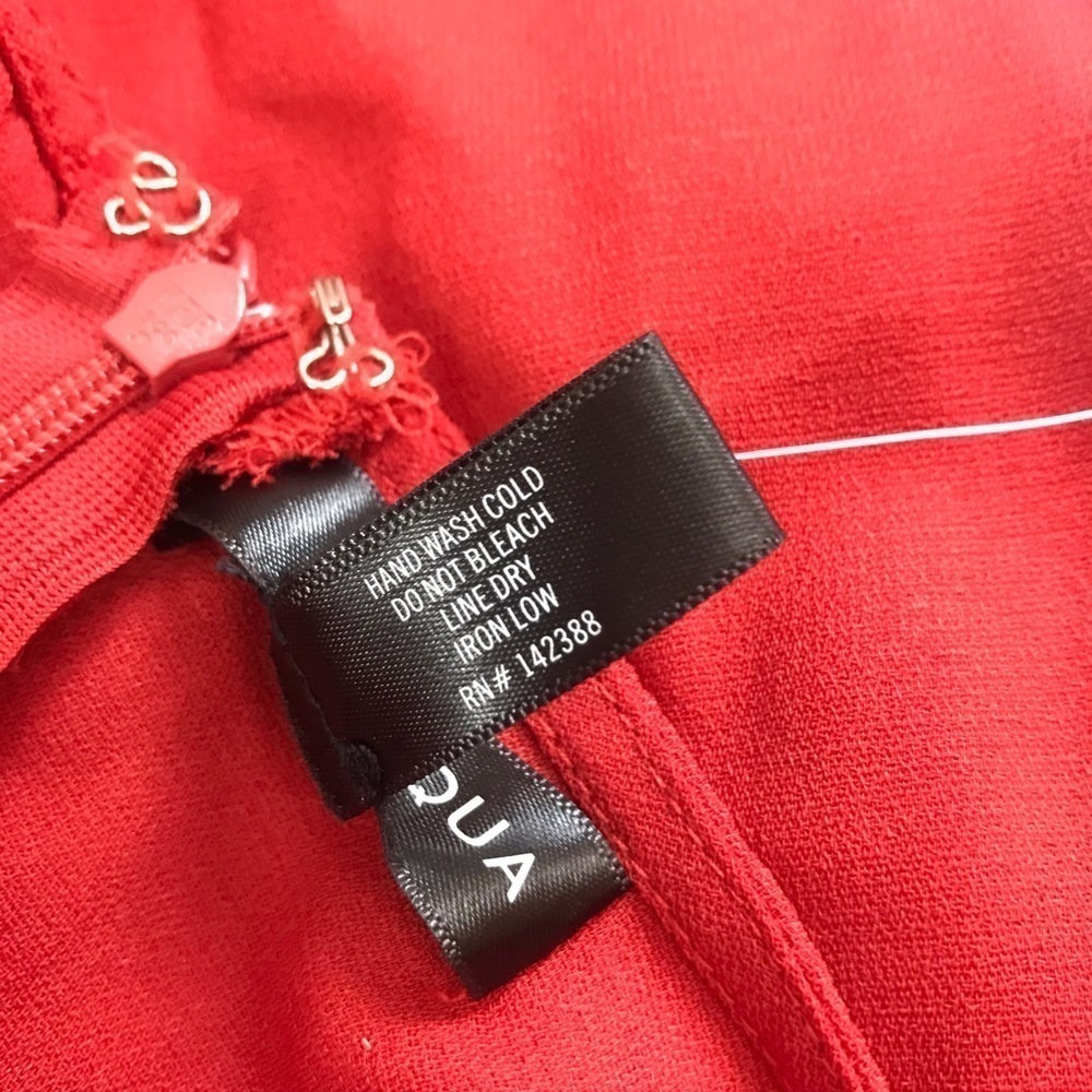 NWT - Aqua Cold Shoulder Ruffle Dress Burnt Orange High Low Wedding Guest Fall - Picture 10 of 10